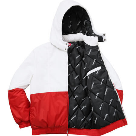 18AW 白赤 シュプリームコピー シュプリーム Sideline Side Logo Parka White / Red